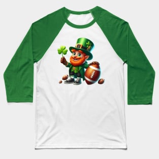 Football Leprechaun Shamrock Irish St Patricks Day Baseball T-Shirt